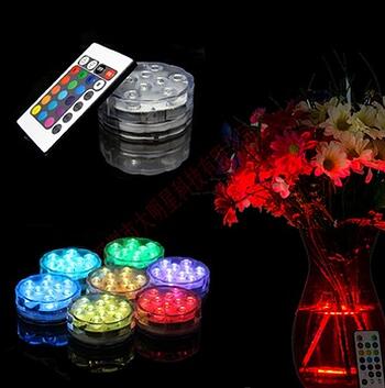 Remote Controlled 10 Multi Colors Led Vase Light Submersible Led