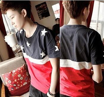 T Shirt With Blue White Red Colour (Small Build)