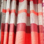 Curtain - Red and Grey Pattern