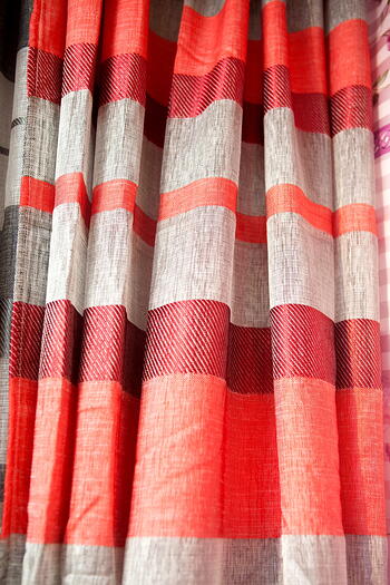 Curtain - Red and Grey Pattern