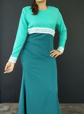 Jubah Modern - HA684FD Col 83/89 Green/Green Size XS