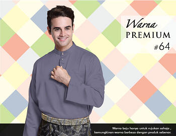 Baju Melayu -100 Warna Premium 64 Purple Size M