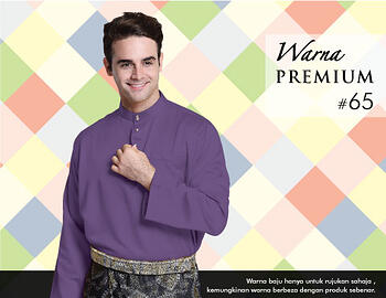 Baju Melayu -100 Warna Premium 65 Purple Size XS