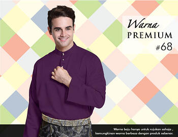 Baju Melayu -100 Warna Premium 68 Purple Size XS