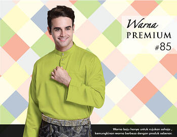 Baju Melayu -100 Warna Premium 85 Green Size L