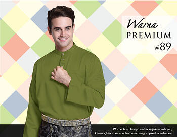 Baju Melayu -100 Warna Premium 89 Green Size S