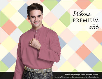 Baju Melayu -100 Warna Premium 56 Red Size S