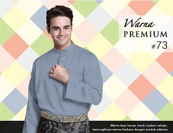 Baju Melayu -100 Warna Premium 73 Blue Size XS