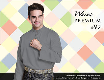 Baju Melayu -100 Warna Premium 92 Black Size L