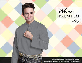 Baju Melayu -100 Warna Premium 92 Black Size XL