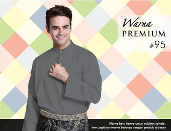Baju Melayu -100 Warna Premium 95 Black Size S