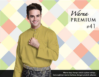 Baju Melayu -100 Warna Premium 41 Brown Size XS