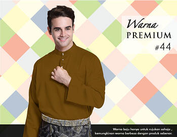 Baju Melayu -100 Warna Premium 44 Brown Size S