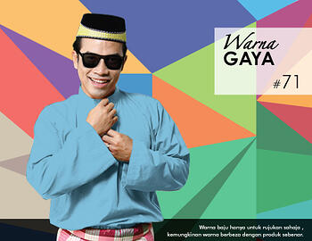 Baju Melayu -100 Warna Gaya 71 Blue Size M