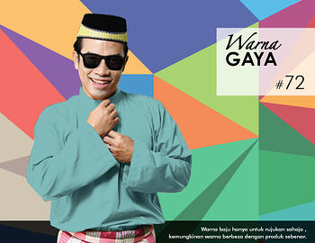 Baju Melayu -100 Warna Gaya 72 Blue Size L