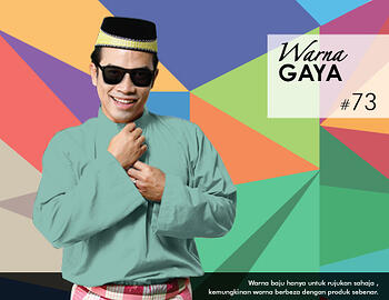 Baju Melayu -100 Warna Gaya 73 Blue Size M