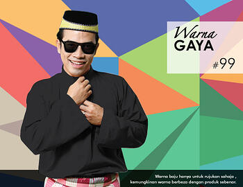 Baju Melayu -100 Warna Gaya 99 Black Size L