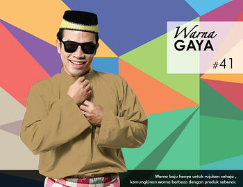 Baju Melayu -100 Warna Gaya 41 Brown Size XL
