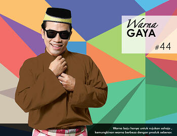 Baju Melayu -100 Warna Gaya 44 Brown Size XXL