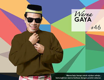 Baju Melayu -100 Warna Gaya 46 Brown Size M