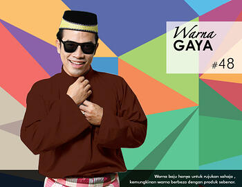 Baju Melayu -100 Warna Gaya 48 Brown Size M