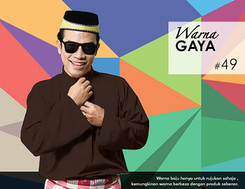 Baju Melayu -100 Warna Gaya 49 Brown Size L