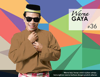 Baju Melayu -100 Warna Gaya 36 Orange Size XL