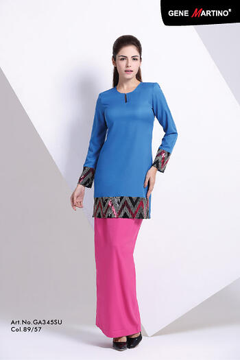Baju Kurung Modern - GA345SU Col 89/57  Green/Red Size XS
