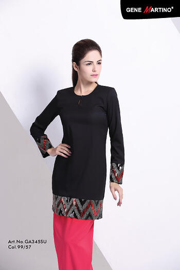 Baju Kurung Modern - GA345SU Col 99/57  Black/Red Size L