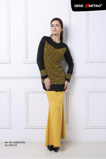 Baju Kurung Modern - GA822SU Col 99/43  Black/Brown Size XL