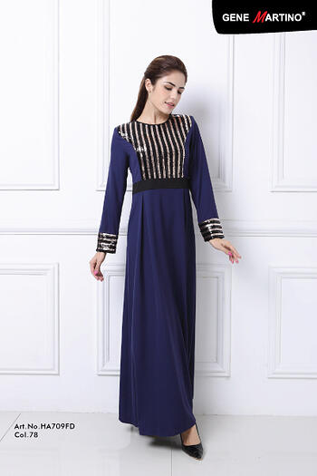 Jubah Modern - HA709FD Col 78 Blue Size XXL
