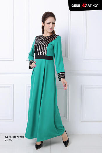 Jubah Modern - HA709FD Col 83 Green Size XL
