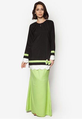 Baju Kurung Modern - GA656SU 9983 Green/Black L