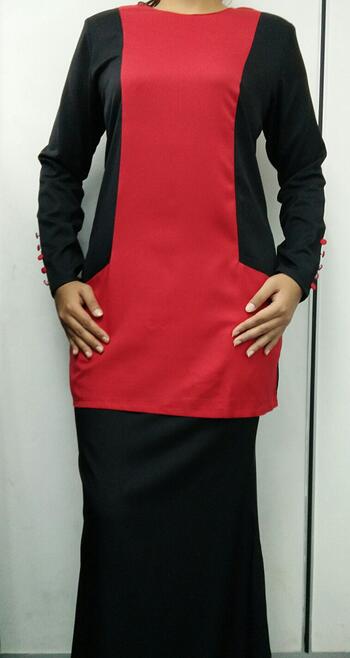 Baju Kurung Modern - GA831SU 5599 Red/Black XXL
