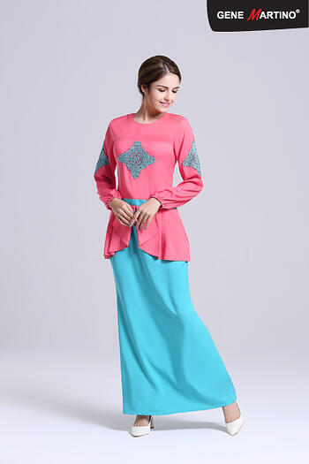 Baju Kurung Modern - GA677SU 5282 Red/Green L